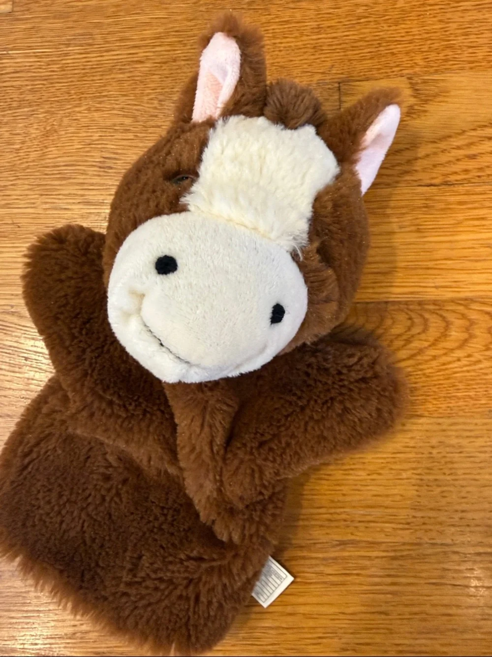 Plush Brown Horse Hand Puppet - Soft Kids Toy